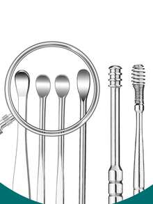 1pc Multi-Functional Ear Spoon Set With Leather Case, Adults Ear Pick Tools Spiral Earwax Removal Kit, Portable And Professional Complete Set - Multicolor - View 6