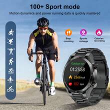 LIGE智能手錶男士運動手錶/100+運動防水多功能休閒豪華手錶女士手錶禮物首選 - 黑色 - 查看 2