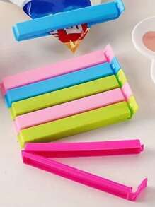 2/10 piezas Clip de sellado de plástico para té, bocadillos, leche en polvo y bolsas de conservación de alimentos, clip de sellado a prueba de humedad - Multicolor - Ver 10