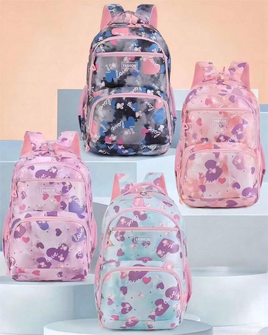 Linda mochila para estudiantes ,mochila para niñas y señoritas , dulces, encantadoras, ligeras y casuales, mochilas escolar simple con cremallera de gran capacidad con cute diseño , mochila de femeninas y estudiantes de secundaria deportivas, mochilas de viaje ,mochila de hombro con estilo casual , regalo para novia ,hijas y estudiantes femeninas ,mochila cute . - Negro - Ver 1
