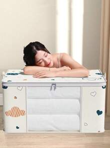 1 件多功能被子收纳袋衣服被子袋子防水透明搬家衣服打包袋大容量储物箱装饰品节日装饰品房间装饰品家居装饰品卧室装饰品衣服裤子鞋子牛仔裤靴子裙子 - 米色 - 查看 3