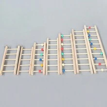 Accesorios para jaula de loro Escalera de madera maciza para juguetes de aves, juguetes para loros, escalera para trepar para loros