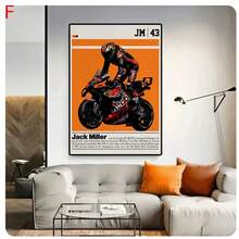1PC Modern Motorcycle Racing Sports Wall Art Moto  Fans Canvas Painting Poster Decor For Bedroom Living Room Office Frameless - Red - View 15