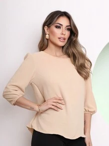 Women Blouses - Khaki - View 5
