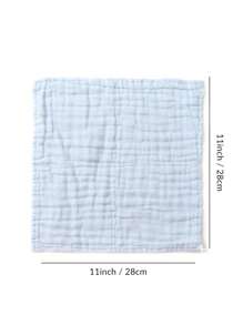 3件套 Oeko-Tex 认证柔软棉质婴儿面巾、新生儿毛巾手巾 - 白色 - 查看 3