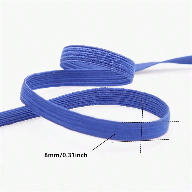 1pc 5yards 7mm Elastic Ribbon Sewing Elastic Band Fiat Rubber Band For Waist Band Stretch Rope DIY Mask Lanyard - Pick Colors - View 3