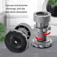 1set Of 4 Universal Height Adjustable Washing Machine Base Anti-Skid Pad For Refrigerators, Washers, And Dryers - Grey - View 4