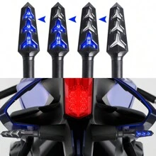 2 Miếng Xanh Xe máy Chảy Xoay Tín hiệu Xương cá Xe máy Đối với Xe máy Xe tay ga Tàu tuần dương - Màu xanh lam - Xem 2