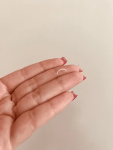Piercing De Nariz Prata 925 Argolinha Detalhada - Piercing Nariz Argolinha Detalhada Prata 925 Legítima - Visão 5