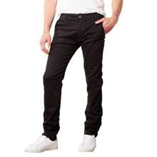 Men's Slim Fitting Cotton Stretch Classic Chino Pants - màu đen - Xem 1