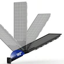 1 件户外太阳能路灯，采用更亮的 504LED 规格，配备运动传感器、遥控器和锂电池 - 商业级，半嵌入式安装 - 彩色 - 查看 6