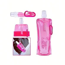 1入500ml戶外可攜帶掛扣式飲水袋，攀登用軟水袋，環保、輕巧、可摺疊，適合戶外露營、遠足、跑步、馬拉松、旅行使用，攜帶方便的掛扣式水袋 - 彩色 - 查看 7