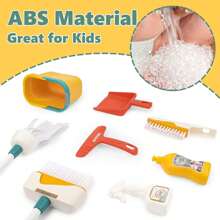 Kids' Pretend Play Cleaning Toy Set With Vacuum, Broom, Mop, Cleaning Car, Tool Kit For Cleaning And Housekeeping