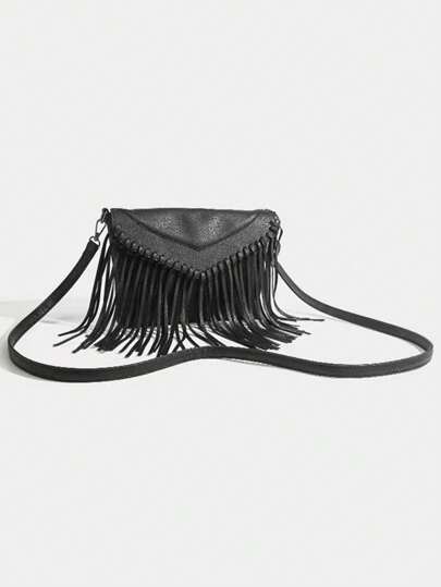 Retro Street Style Fringe Multi-Layer Crossbody Bag For Street, Party, Gathering, Y2k Bag, Gothic Punk Bag For Women, 2000s Fashion Style Bag For Women , Punk