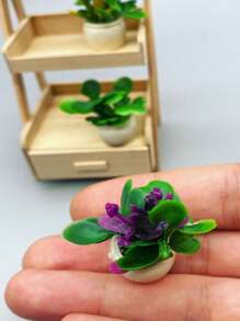 1pc Doll House Miniature Plant Model - Finished Flowers & Plants For Landscape Decoration - 1PC Mixed Colors, Multiple Styles, Random - View 4