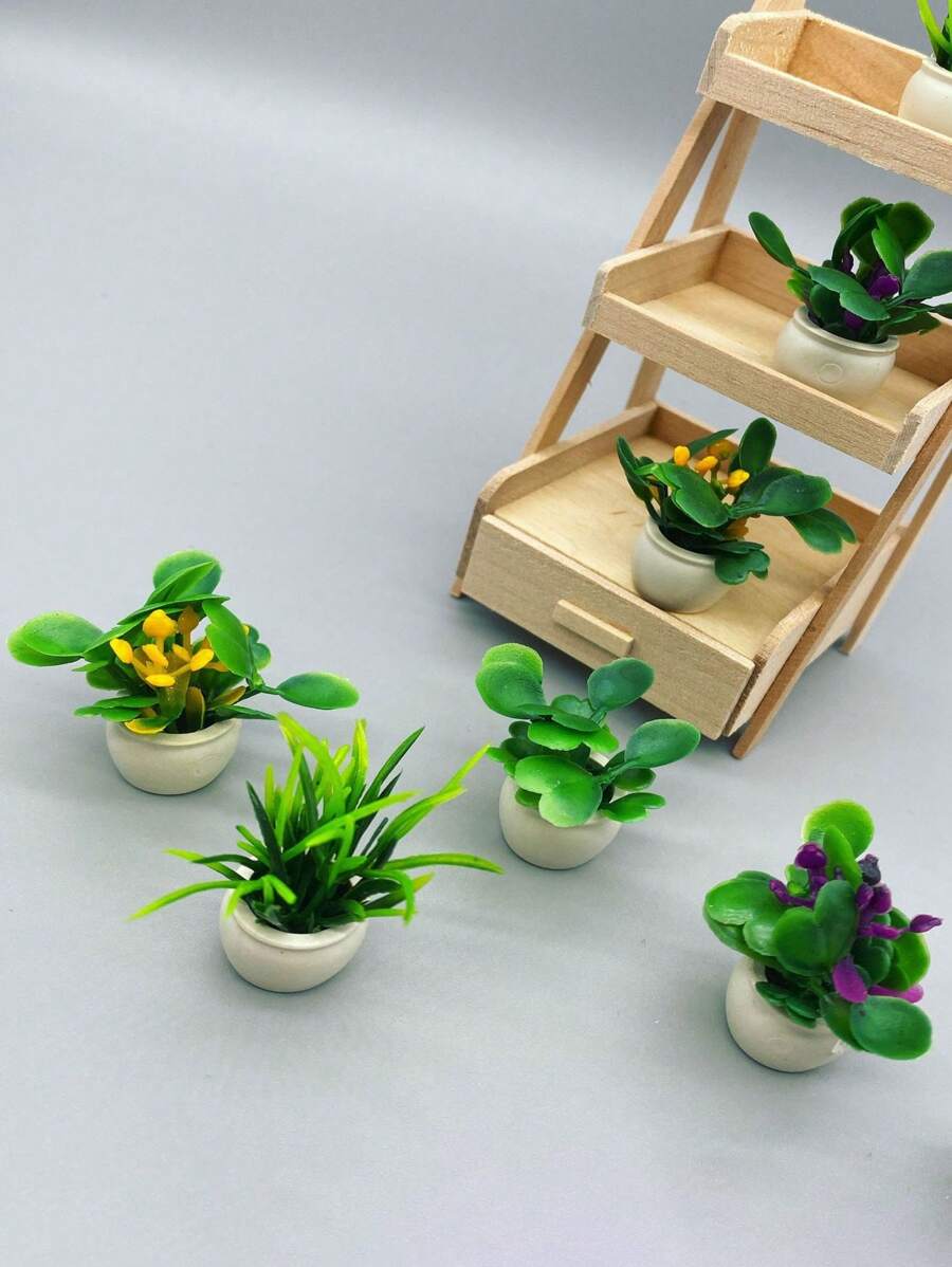 1pc Doll House Miniature Plant Model - Finished Flowers & Plants For Landscape Decoration - 1PC Mixed Colors, Multiple Styles, Random - View 1