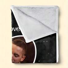 1 件可定制黑色情侣羊毛毯，印有心形照片、无限符号、姓名和周年纪念日 - “依然爱你” - 送给男朋友、女朋友或情侣的礼物，情人节，爱情礼物 - 黑色 - 查看 5
