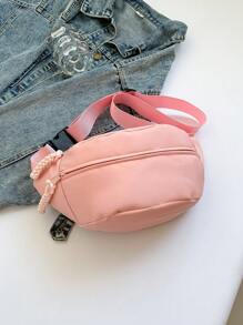 Bolsa de Ombro Multibolso de Cor Sólida, Bolsa de Peito ou Bolsa de Cintura Unissex para Esportes e Lazer
