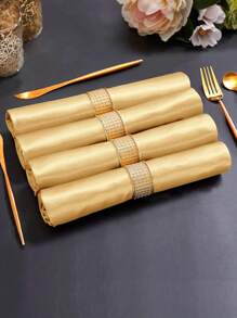 High-Quality Satin Napkins, Soft And Square Shaped, Ideal For Dinner Parties, Wedding Receptions, Festive Table Decoration - Multicolor - View 18