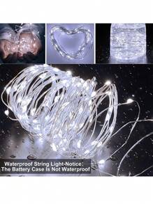 Lampki LED na baterie, dekoracja choinkowa, lampki nastrojowe z miedzianego drutu, lampki dekoracyjne na zewnątrz, lampki LED na baterie 1/3/5/10/20 m