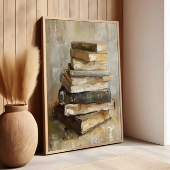 FajerminArt 1入花朵書畫風格油畫藝術畫布，有趣的客廳和臥室壁畫海報，無框裝潢畫