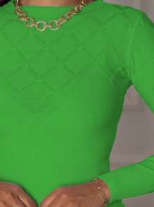 blusa linha cropped tricot modal basica sueter fina Copa do Mundo Brasil - Verde Oliva - Visão 2
