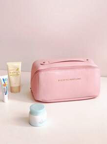 Portable Pillow-Integrated Bag Foldable Travel Bag For Storing Baby Drool Towels, Clothes, Jewelry, And Other Items, Ideal For Moms On The Go - Pink - View 10