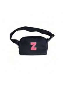 1pc Black Multifunctional Crossbody Chest Bag, Waist Bag, Nylon Waterproof Chest Bag, Men'S And Women'S Crossbody Bag, Outdoor Sports Running Waist Bag, With Adjustable Shoulder Straps, Small Waist Bag, Suitable For Exercise, Running, Hiking