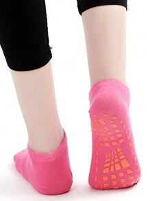 Random 5 Pairs Of Anti-Slip Gel Trampoline Yoga Short Socks, Gym, Fall - Multicolor - View 6