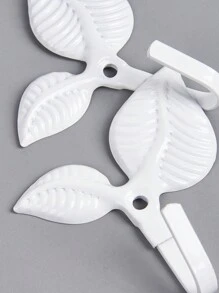 2pcs 18g Metal Hooks With Screw, Leaf Shaped Suitable For Wall & Curtain Rope Hanging, Multiple Colors Available Gifts Birthday Graduation
