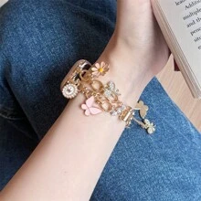 Bohemian DIY Creative Dopamine Vacation Style Bracelet Compatible With Apple Watch Band 38mm 40mm 41mm 42mm 44mm 45mm 46mm 49mm For Women, Handmade Fashion Watch Band Series For SE 10 9 8 7 6 5 4 3 2 1 Watch Strap Replacement - 898# - View 2