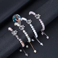 Hình ảnh tùy chỉnh được cá nhân hóa In hình chân chó & Vòng tay bện bằng đá tự nhiên Quà tặng ngày tưởng niệm - phong cách 4 - Xem 3