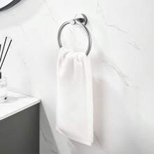 Towel Ring Gun Grey, Bath Hand Towel Ring Thicken Space Aluminum Round Towel Holder For Bathroom - 灰色 - 查看 5