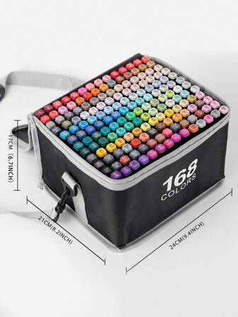 12/24/36/48/60/80/100/120/168 Color Dual Tip Art Markers Double-Ended Oil-Based Marker Sets Coloring Illustrations Drawing Painting Comics Design For Adults, Artists, Art Students Office & School Supplies Art Supplies Back To School- Refillable