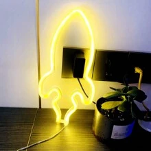 1 件霓虹灯火焰、火箭、牛头、外星人、欢迎霓虹灯，电池或 USB 供电 LED 装饰灯，11x7.36x0.7 英寸（28x18.7x1.8 厘米），适用于桌面、墙面装饰、游戏室、女孩卧室、宿舍、酒吧、庭院、露营、周年纪念、情人节生日派对、节日礼物、万圣节、圣诞节 - 白色 - 查看 20