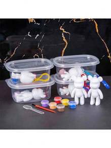 Fluid Bear Keychain, White Board With Doodle Paint Material Kit, Creative DIY Toy - Multicolor - View 11