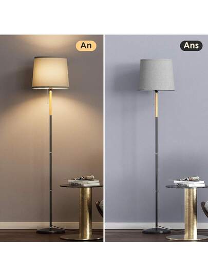 Vloer Lamp Linen Lampshade, E27 Base, Max. 60W, Living Room Lamp, Fabric Shade 170cm Height Room, Bedroom, Study, Office, out Bulb view 6