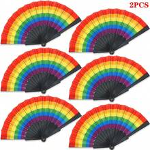 Bộ 2- Quạt Cầm Tay Có Thể Gập Lại, Quạt Cầm Tay Cầu Vồng Sáng Tạo - Thích Hợp Cho Hoạt Động Lễ Hội Âm Nhạc Và Dụng Cụ Khiêu Vũ - Lắc Nhẹ Nhàng Trong Mùa Hè Nóng nực Mang Lại Gió Mát - Không Gian Nhỏ Để Bảo Quản Và Mang Theo Tiện Lợi - Thích Hợp Cho Phụ Nữ Chăm Sóc Da, Trang Điểm, Tiệc Carnival , Âm nhạc, Khiêu vũ, Biểu diễn sân khấu, Bãi biển, Hoạt động xây dựng nhóm, Tiệc nghỉ lễ, Dã ngoại, Hoạt động ở trường, Trang trí nhà cửa, v.v. - Hoàn hảo cho các buổi biểu diễn trên sân khấu hoặc kịch - Nhiều màu - Xem 1