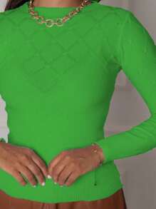 blusa linha cropped tricot modal basica sueter fina Copa do Mundo Brasil - Verde Oliva - Visão 1