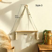 1 st Macrame Vägghängande Växtdekor Hylla Inomhus Utomhus Flytande trähylla Dekorativ, handgjord rep Boho-hyllor för växter - Multifärgad - Visa 9