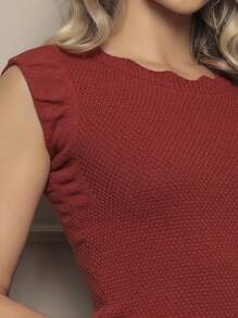 Women Knit Tops - Redwood - View 4