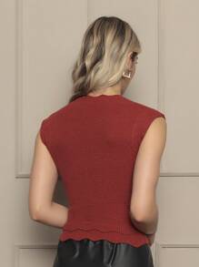 Women Knit Tops - Redwood - View 2