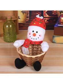 1 pieza canasta de dulces para decoración navideña, pequeña caja de dulces para decoración de mesa - Multicolor - Ver 3