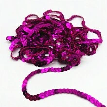 1 szt. 5 jardów 6 mm wstążka z cekinami, okrągłe płaskie cekiny, laserowo brokatowe cekiny do rękodzieła, szycia, akcesoriów, lamówka z cekinami