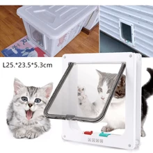 XL Lockable Pet Door 4 Way Locking Small Medium Large Dog Cat Flap White Frame - White - View 1