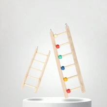 Accesorios para jaula de loro Escalera de madera maciza para juguetes de aves, juguetes para loros, escalera para trepar para loros