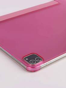 粉色三折保護硬殼保護套，適用於 iPad Mini1/2/3/Mini4/Mini5/Mini6/Mini7/9.7/10.2/10.5/Air10.9/Pro11/10th Gen/Air 11-In.(M2)-2024/Air 11-Inch (M3) 2025/(A16) 11 Inch 11th Generation 2025 機型，PC 硬殼，部分機型未完全覆蓋，實體三角支架，非磁吸支架，僅保護功能，超薄便攜，無筆槽，硬塑膠材質，可能存在輕微色差 - 粉紅色 - 查看 5