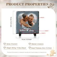 Customized Color Photo Stone Plaque,Personalized Wedding Decoration,Perfect Engagement Gift For Couples - Unique And Memorable Keepsake - Grey - View 4