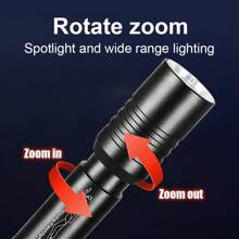 潜水 300 米变焦水下手电筒大功率 LED T6 手电筒专业水肺潜水手电筒 IPX8 可充电 18650 - 黑色 - 查看 6