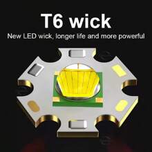 潜水 300 米变焦水下手电筒大功率 LED T6 手电筒专业水肺潜水手电筒 IPX8 可充电 18650 - 黑色 - 查看 5